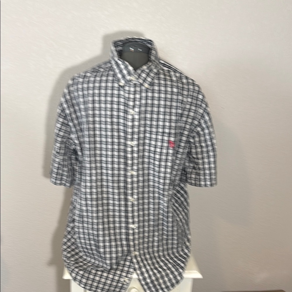 U. S. Polo Assn. Men's Black and‎ White Checkered Shirt